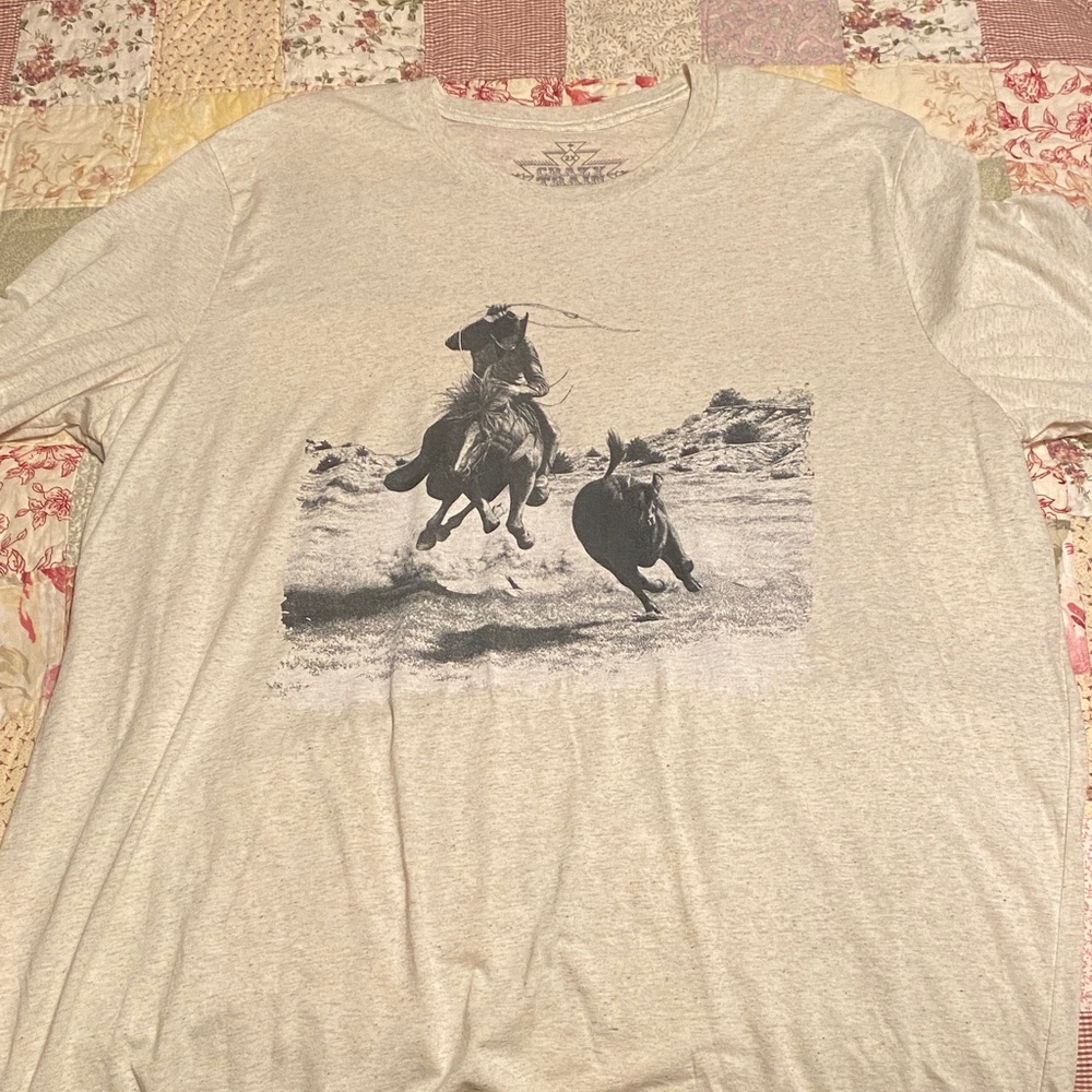 Crazy Train Cream Graphic Farm Tee 2X